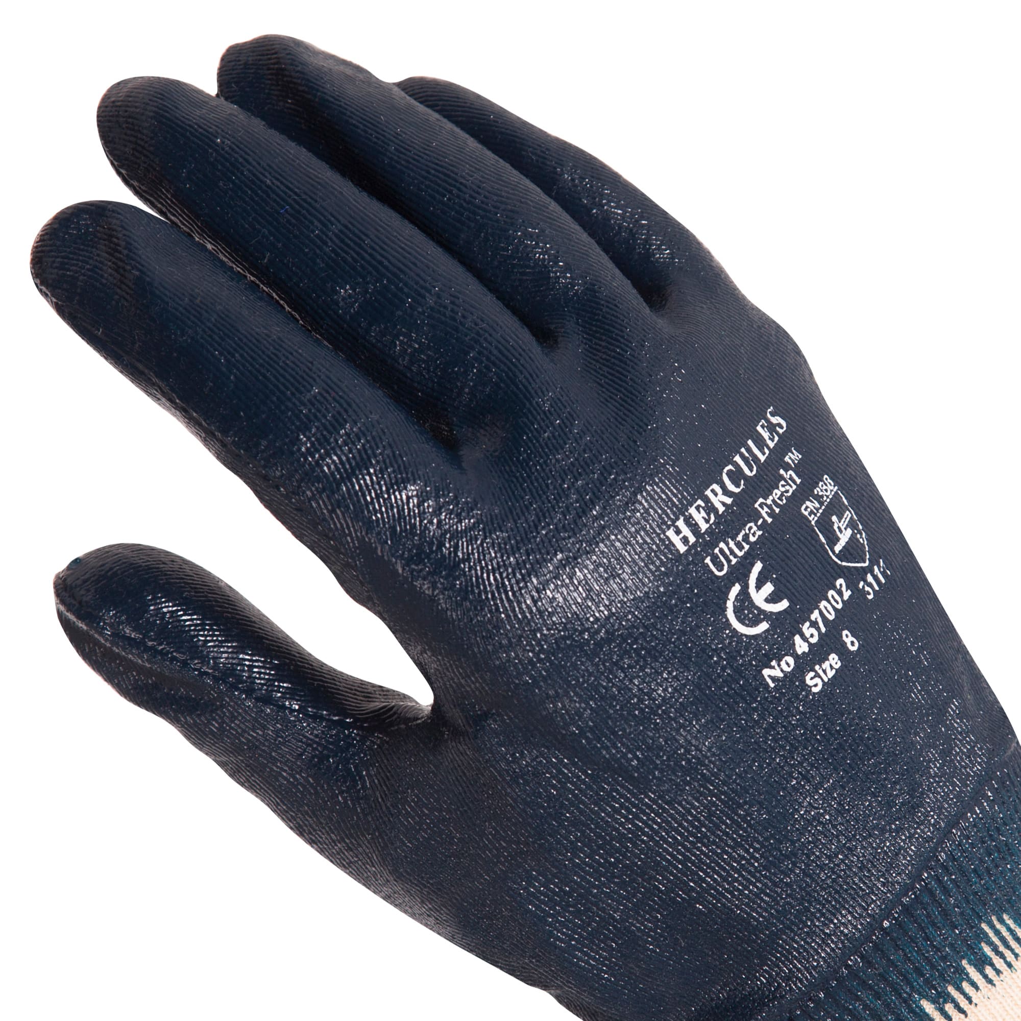 HERCULES Medium Weight Full Dip Nitrile Gloves With Knit Wrist